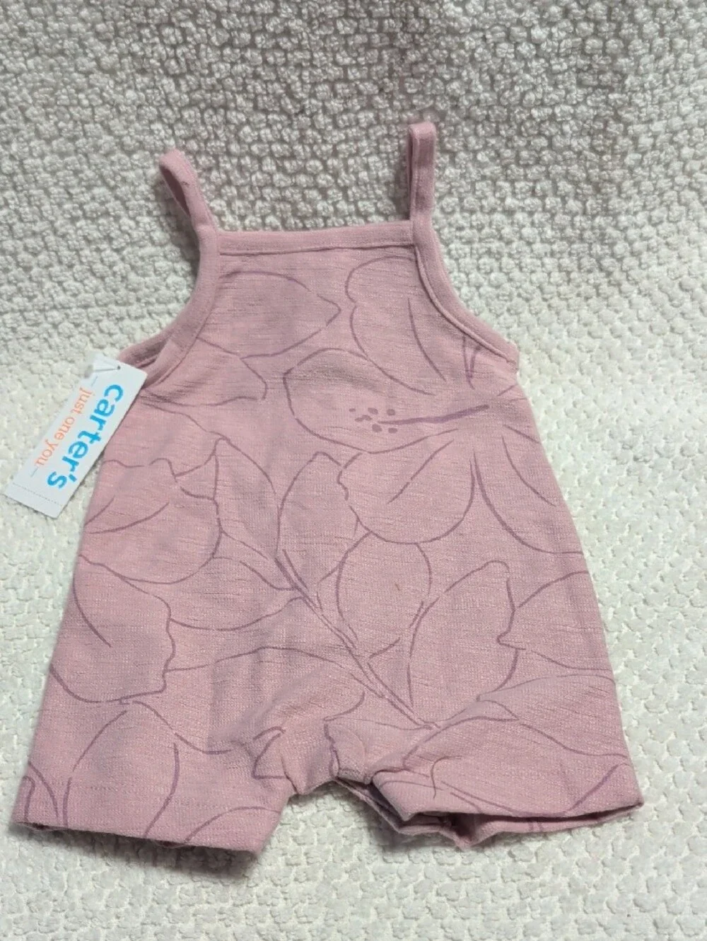 Carter's Dusty Pink Floral Tank Romper